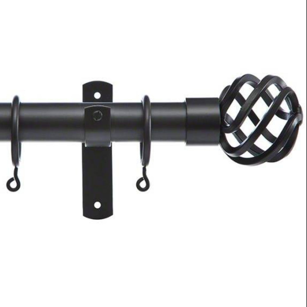 32mm Cameron Fuller metal curtain pole pack - Basket finials